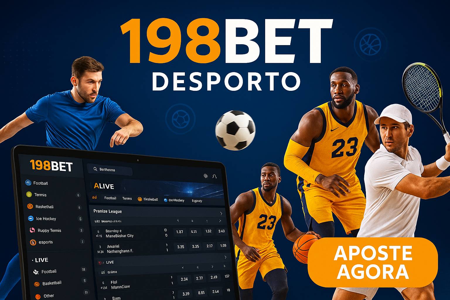 Aposte em apostas esportivas no cassino online 198BET